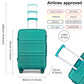 Kono Abs 20 Inch Sculpted Horizontal Design Cabin Luggage - Teal