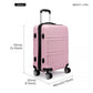 Kono Abs Sculpted Horizontal Design 20 Inch Cabin Luggage - Pink
