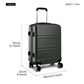 Kono Abs Sculpted Horizontal Design 20 Inch Cabin Luggage - Grey
