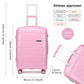 Kono 20 Inch Cabin Size Hard Shell PP Suitcase - Pink