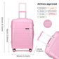 Kono 20 Inch Cabin Size Hard Shell PP Suitcase - Pink