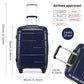 Kono 20 Inch Cabin Size Hard Shell PP Suitcase - Navy