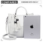 Miss Lulu Leather Look 2 In 1 Bucket Handbag - Beige