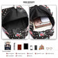 Miss Lulu Large Backpack Flower Polka Dot  - Black
