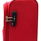 House Of Leather Cabin Size Suitcase Four Wheel Luggage HL22 Red