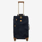 Bric's Suitcase Life Collection, Medium Suitcase with Zippered Pockets and 4 Wheels, Suede Effect, Dimensions 40x65x24, Blue