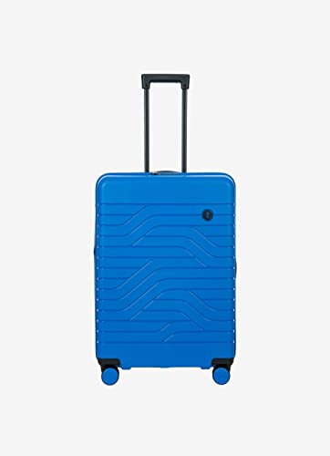 Bric's Hard-Shell Expandable Suitcase Ulisse B|Y Collection, Suitcase with 4 Wheels, Resistant and Ultralight, USB Port, Integrated TSA Lock, Dimensions 49x71x28/32, Electric Blue