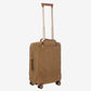 Bric's Suitcase Life Collection, Hand Luggage Suitcase with Zipper Pockets and 4 Wheels, Suede Effect, Dimensions 37x55x23, Camel