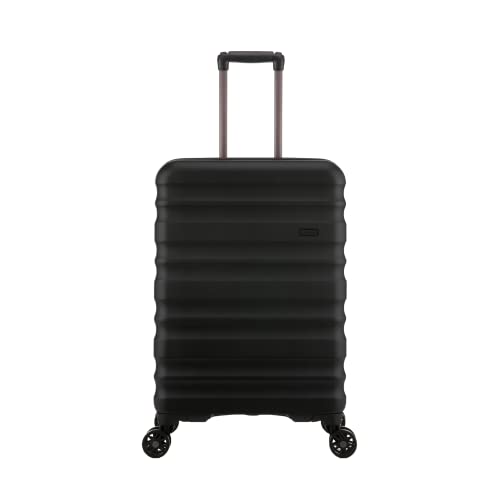 ANTLER - Medium Suitcase - Clifton Luggage - Size Medium, Black - 83L, Lightweight Suitcase for Travel & Holidays - Luggage with 4 Wheels, Expandable Zip, Twist Grip Handle - TSA Approved Locks