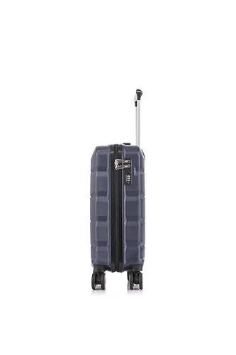 ATX Luggage Cabin Suitcase Super Lightweight Durable ABS Carry on Suitcase with 4 Dual Spinner Wheels and Built-in 3 Digit Combination Lock (Morrocan Blue, 21Inches, 33Liter)