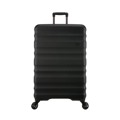 ANTLER - Large Suitcase - Clifton Luggage - Size Large, Black - 132L, Lightweight Suitcase for Travel & Holidays - Large Suitcase 4 Wheels, Expandable Zip, Twist Grip Handle - TSA Approved Locks