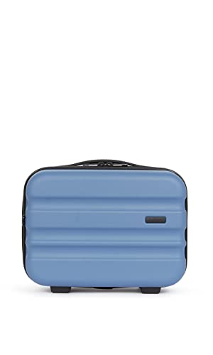 ANTLER - Vanity case - Clifton Luggage - Suitcase in Azure - Toiletry Bag Secure - Suitcase With Two-way Zip Opening Branded Zip, Internal zip and Mesh Pockets - Luggage With Black Hardware Adjustable