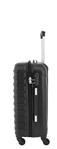 House Of Leather Cabin Size Suitcase Hard Shell Four Wheel Luggage Conney Black