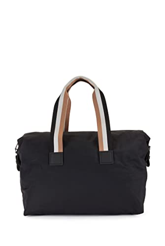 BOSS Mens Catch Holdall Recycled-nylon holdall with oversized logo and leather trims Size One Size
