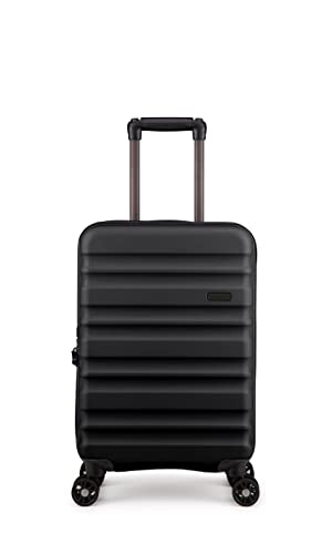 ANTLER - Cabin Suitcase - Clifton Luggage - Expandable Cabin, Black - 56x35x23, Lightweight Suitcase for Travel & Holidays - Carry On Suitcase with 4 Wheels & Twist Grip Handle - TSA Approved Locks