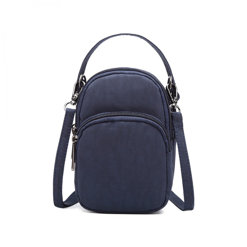Kono Compact Multi Compartment Cross Body Bag - Navy Blue