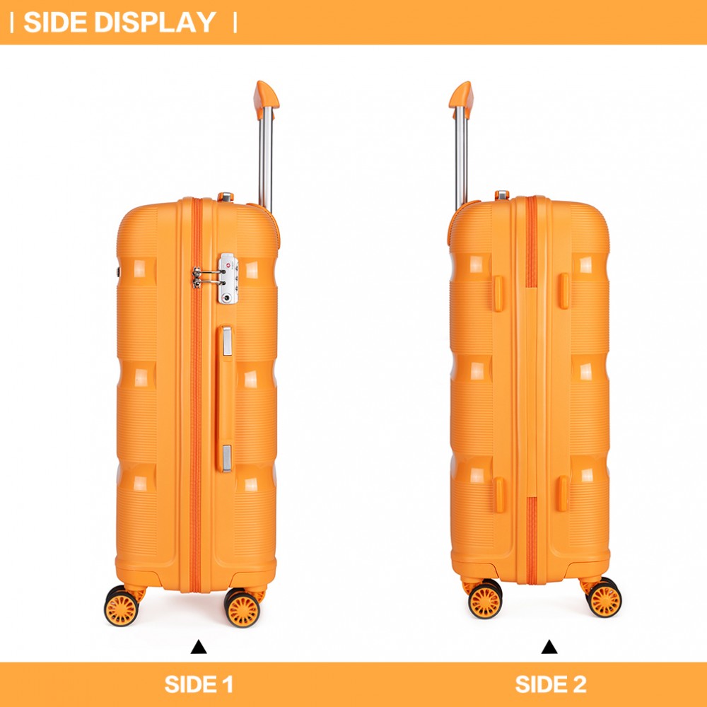 Kono 24 Inch Bright Hard Shell Pp Suitcase - Classic Collection - Orange