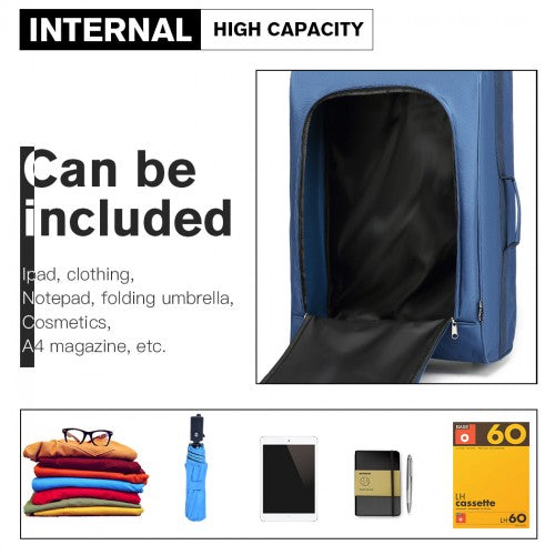Kono Cabin Size Soft Shell Hand Luggage - Blue