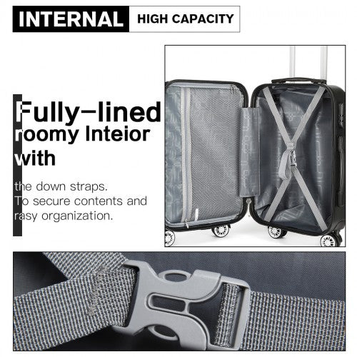 Kono Multifaceted Diamond Pattern Hard Shell 20 Inch Suitcase - Gold
