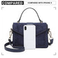 Miss Lulu Matte Leather Midi Handbag - Navy