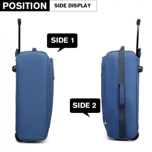 Kono Cabin Size Soft Shell Hand Luggage - Blue