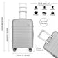 Kono 24 Inch Multi Texture Hard Shell Pp Suitcase - Classic Collection - Grey