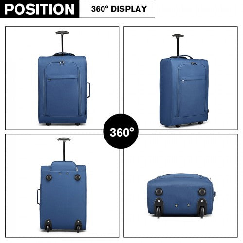 Kono Cabin Size Soft Shell Hand Luggage - Blue