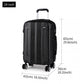 Kono 24 Inch Abs Hard Shell Suitcase Luggage - Black