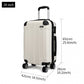 Kono 24 Inch Abs Hard Shell Suitcase Luggage - Beige