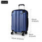 Kono 19-24-28 Inch Abs Hard Shell Suitcase 3 Pieces Set Luggage - Navy