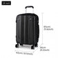 Kono 24 Inch Abs Hard Shell Suitcase Luggage - Black