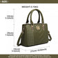 Miss Lulu Leather Look Weave Effect Shoulder Bag - Green