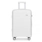 Kono 20 Inch Multi Texture Hard Shell PP Suitcase - Classic Collection - White