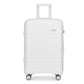 Kono 20 Inch Multi Texture Hard Shell PP Suitcase - Classic Collection - White