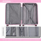 Kono Bright Hard Shell PP Suitcase 3 Pieces Set - Classic Collection - Pink