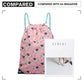 Miss Lulu Unicorn Print Drawstring Backpack - Pink