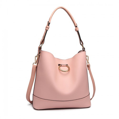 Miss Lulu 2 Piece Bucket Tote Bag Set - Pink