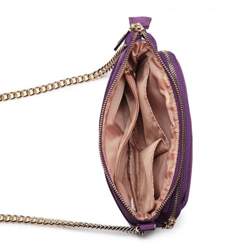 Miss Lulu 'Chic' Chain Shoulder Bag - Purple