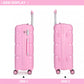 Kono Bright Hard Shell PP Suitcase 3 Pieces Set - Classic Collection - Pink