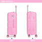Kono Bright Hard Shell PP Suitcase 3 Pieces Set - Classic Collection - Pink