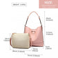 Miss Lulu 2 Piece Bucket Tote Bag Set - Pink