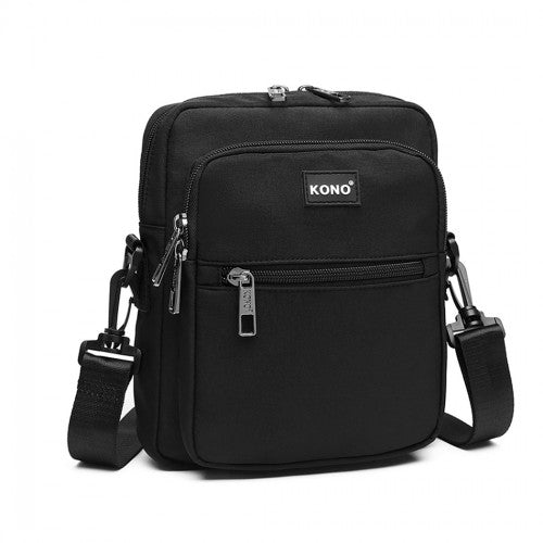 Kono Multi Pocket Cross Body Shoulder Bag - Black