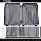Kono 28 Inch Multi Texture Hard Shell Pp Suitcase - Classic Collection - Black