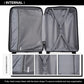 Kono 28 Inch Multi Texture Hard Shell Pp Suitcase - Classic Collection - Black