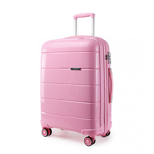 Kono 20 Inch Cabin Size Hard Shell PP Suitcase - Pink