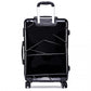 Kono Bandage Effect Hard Shell Suitcase 20 Inch Luggage Set Black