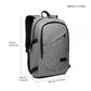 Kono Business Laptop Backpack With USB Charging Port - Grey
