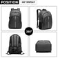 Kono Large Backpack With Reflective Stripe And USB Charging Interface - Grey