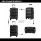 Kono 20 Inch Bright Hard Shell PP Suitcase - Classic Collection - Black