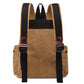 Kono Large Multi Function Leather Details Canvas Backpack Brown